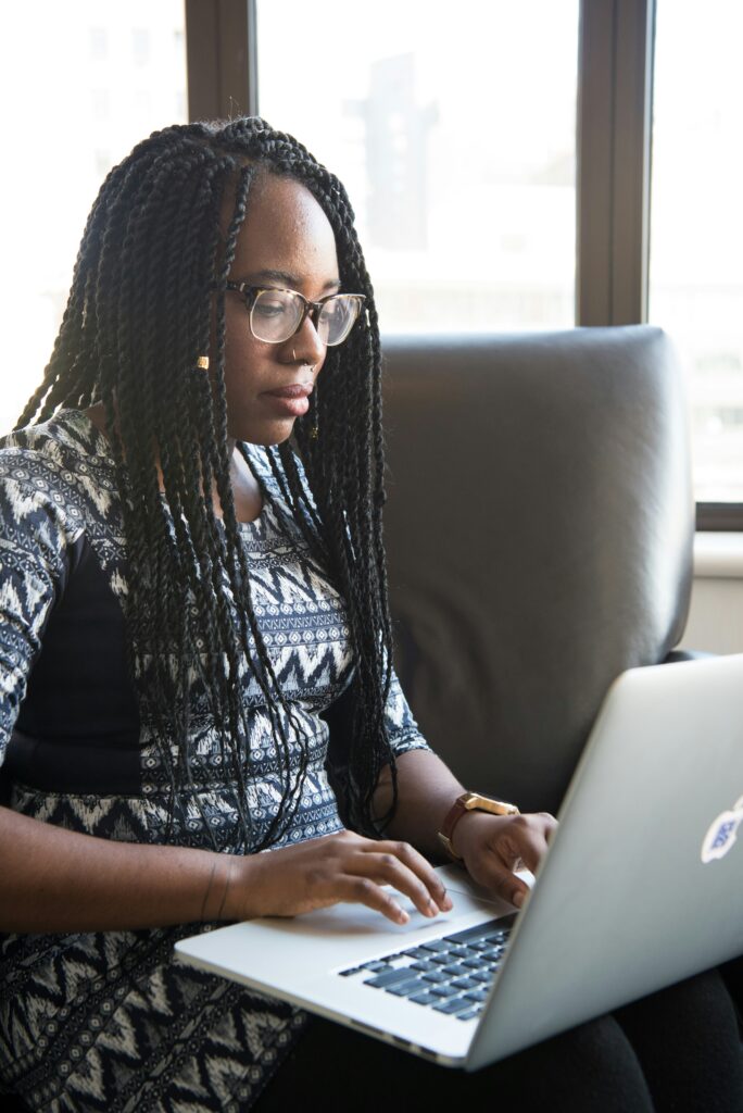 A busy woman who is not letting stress take over her life.